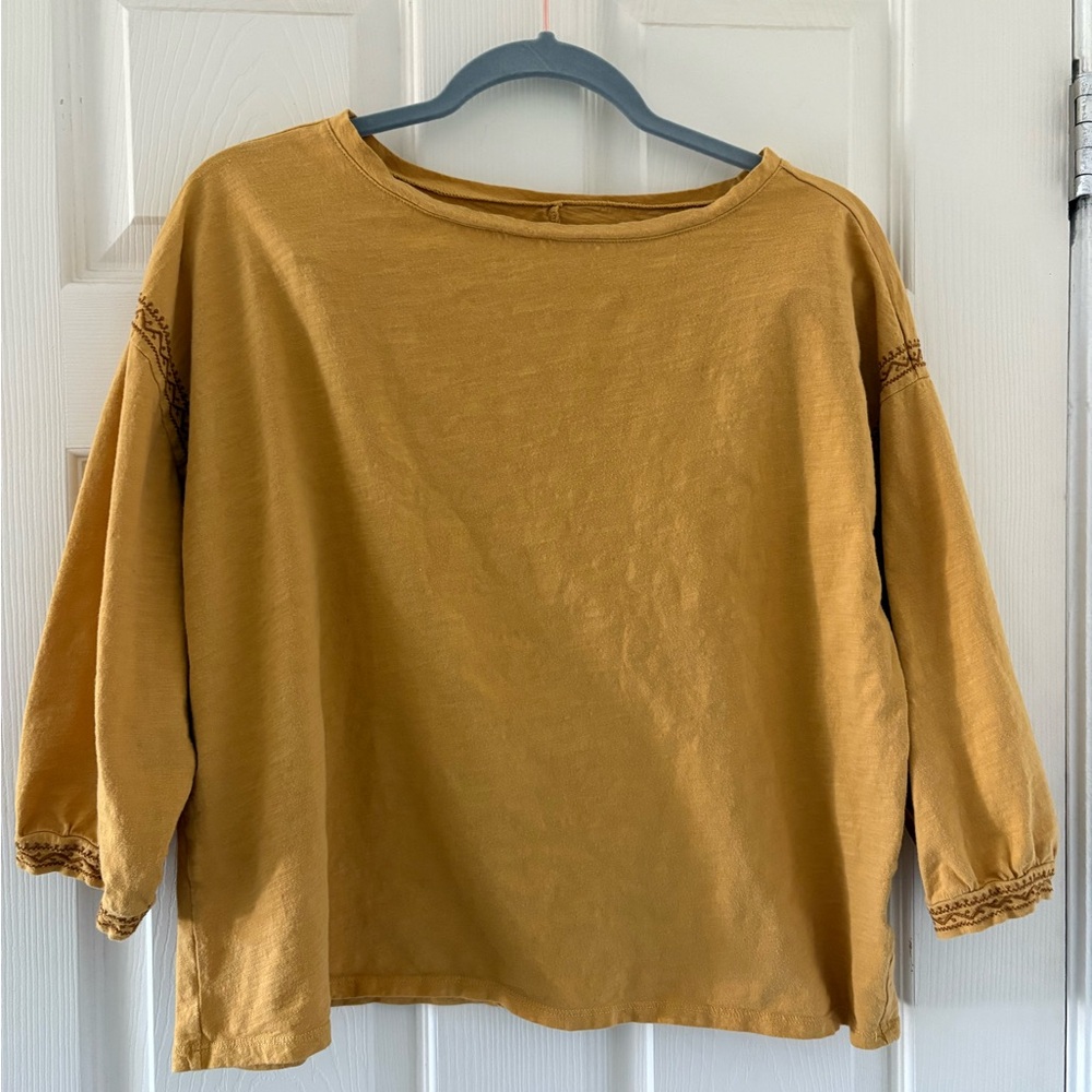 Garnet Hill Organic Embroidered Top